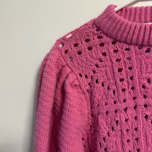 Mango Pointelle Pink Knit Sweater - Picture 2 of 4